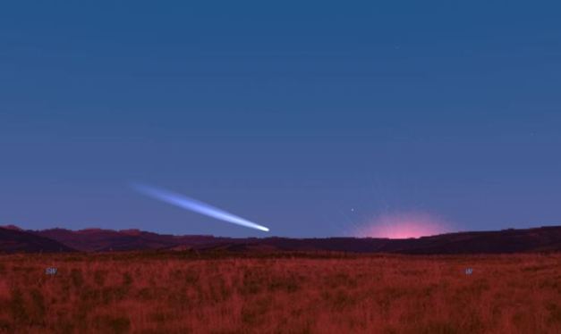 cometa Pan-STARRS al tramonto dell'8 marzo