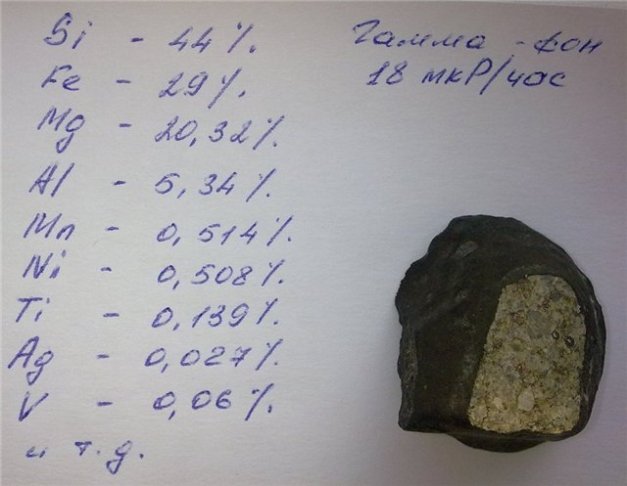 analisi di un meteorite rinvenuto