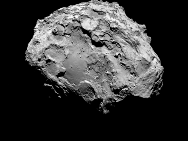 Comet on 3 August 2014 Comet 67P/Churyumov-Gerasimenko by Rosetta’s OSIRIS narrow-angle camera on 3 August from a distance of 285 km. The image resolution is 5.3 metres/pixel. Credits: ESA/Rosetta/MPS for OSIRIS Team MPS/UPD/LAM/IAA/SSO/INTA/UPM/DASP/IDA